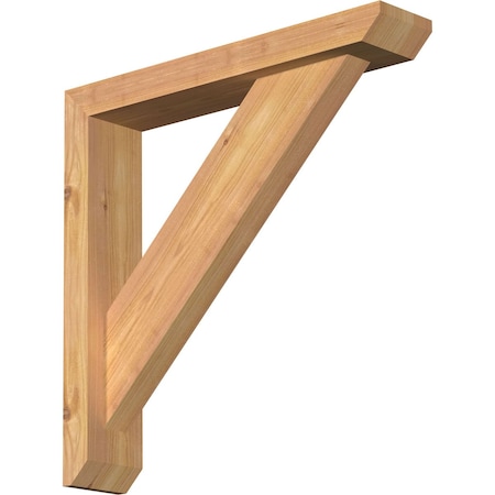 Traditional Slat Smooth Bracket W/ Offset Brace, Western Red Cedar, 3 1/2W X 18D X 18H